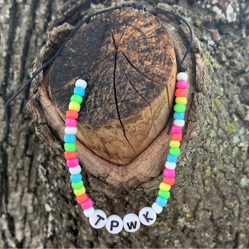 {Harry Styles} TPWK Treat People With Kindness Adjustable Beaded Bracelet